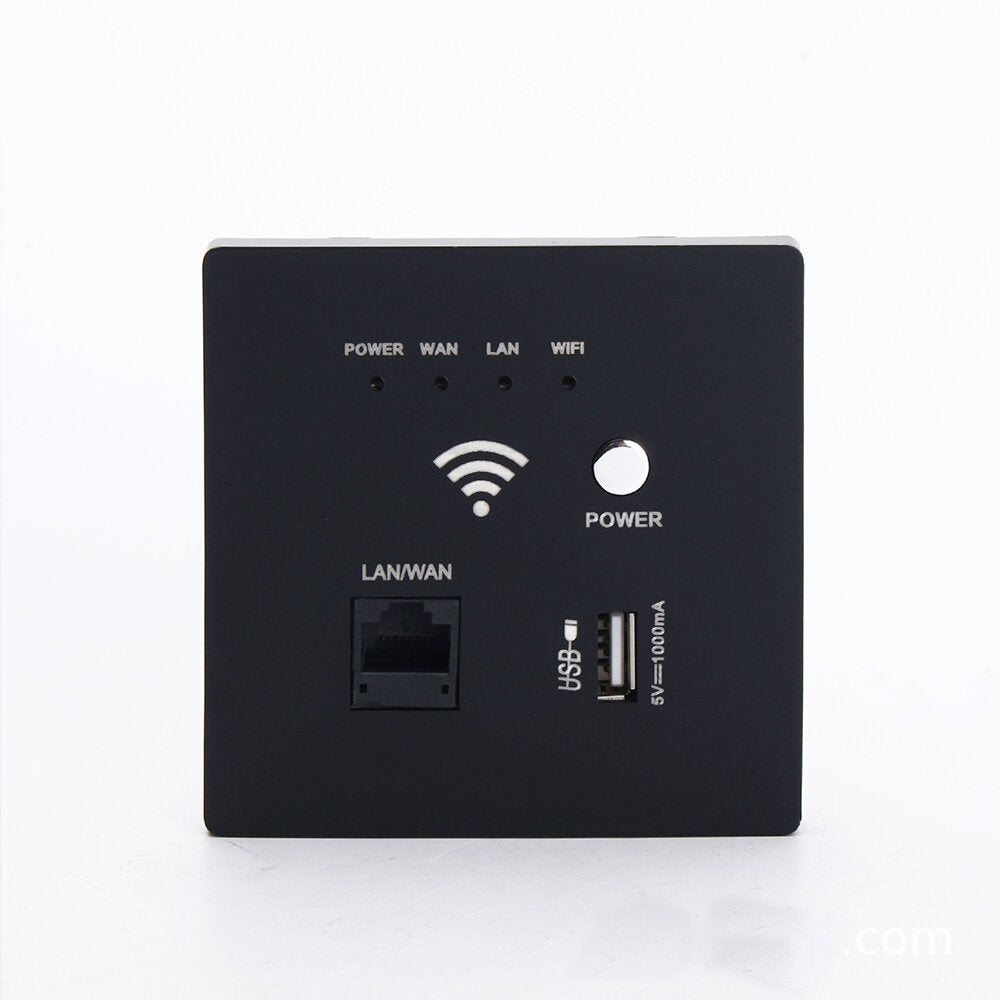 300Mbps Wall Embedded Router Wireless AP Panel Router System WiFi Repeater Extender USB Charging Socket for Home Use