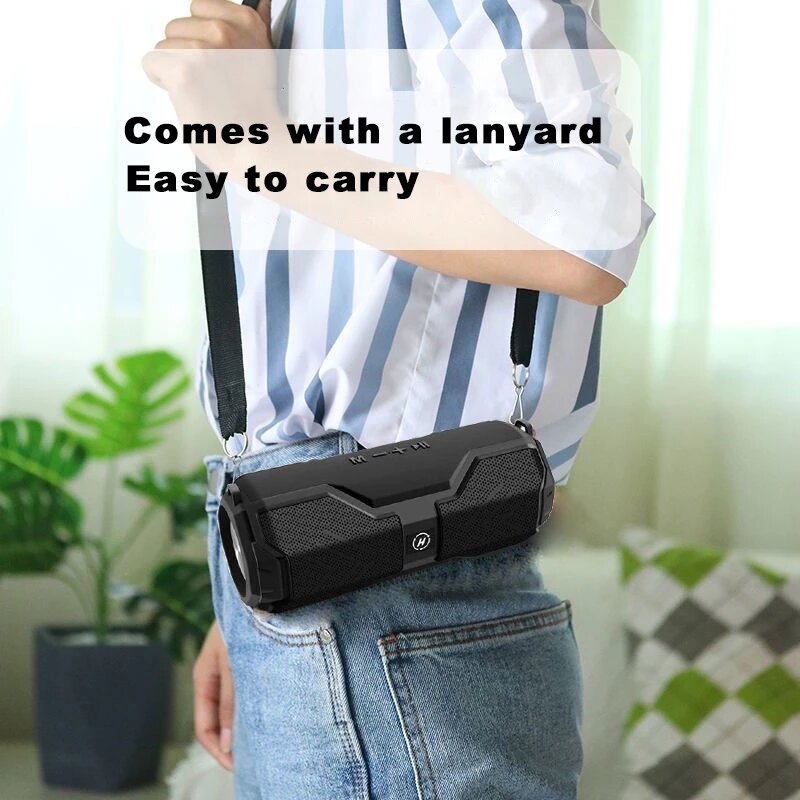 Bluetooth Speaker LED Colorful Music Bass Light Waterproof Portable Outdoor Wireless Loudspeaker Support TF Card FM Radio Aux Input