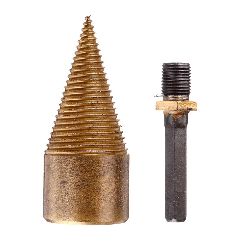 32/42mm Titanium Coated HSS Firewood Splitter Drill Bit Wood Drilling Tools Chopper Breakers