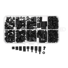 M3 Nylon Screw Black Hex Screw Nut Nylon PCB Standoff Assortment Kit 300pcs