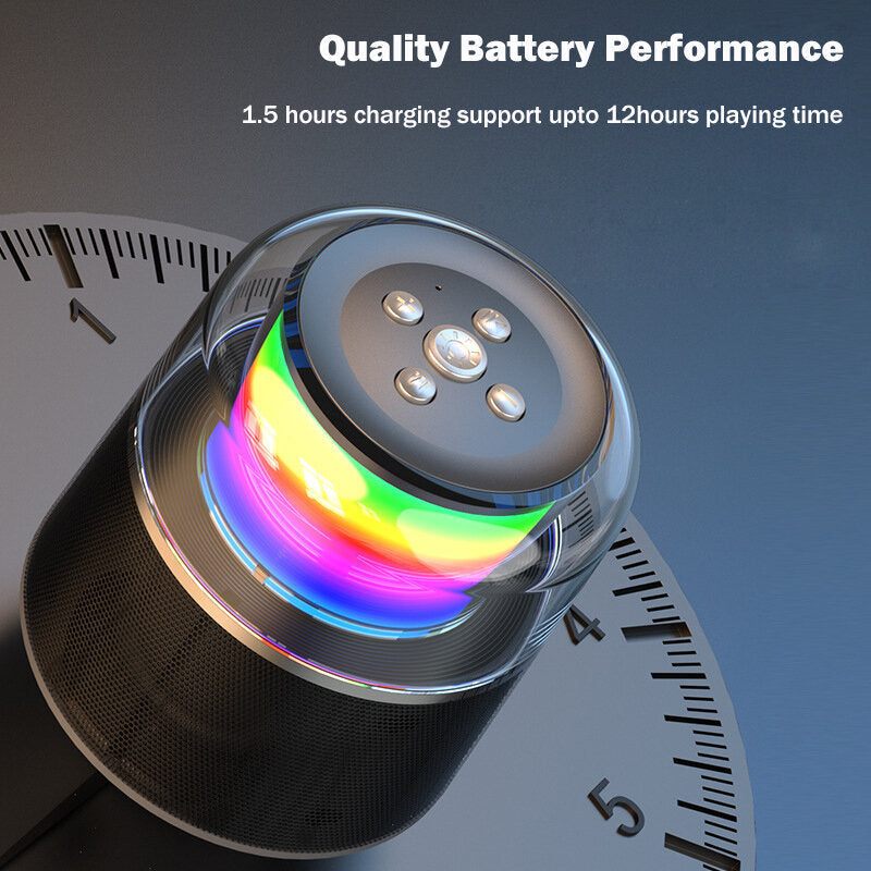 Bluetooth 5.0 Speaker RGB Colorful Light Music Player 3D Stero Loundspeakers Handsfree Wireless Speaker