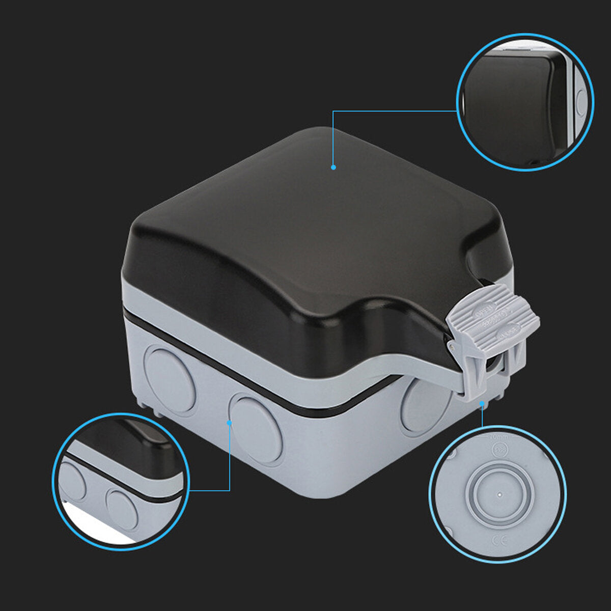 Outdoor Wall Single Double Socket Waterproof Box Dustproof Plug Socket Box 250V