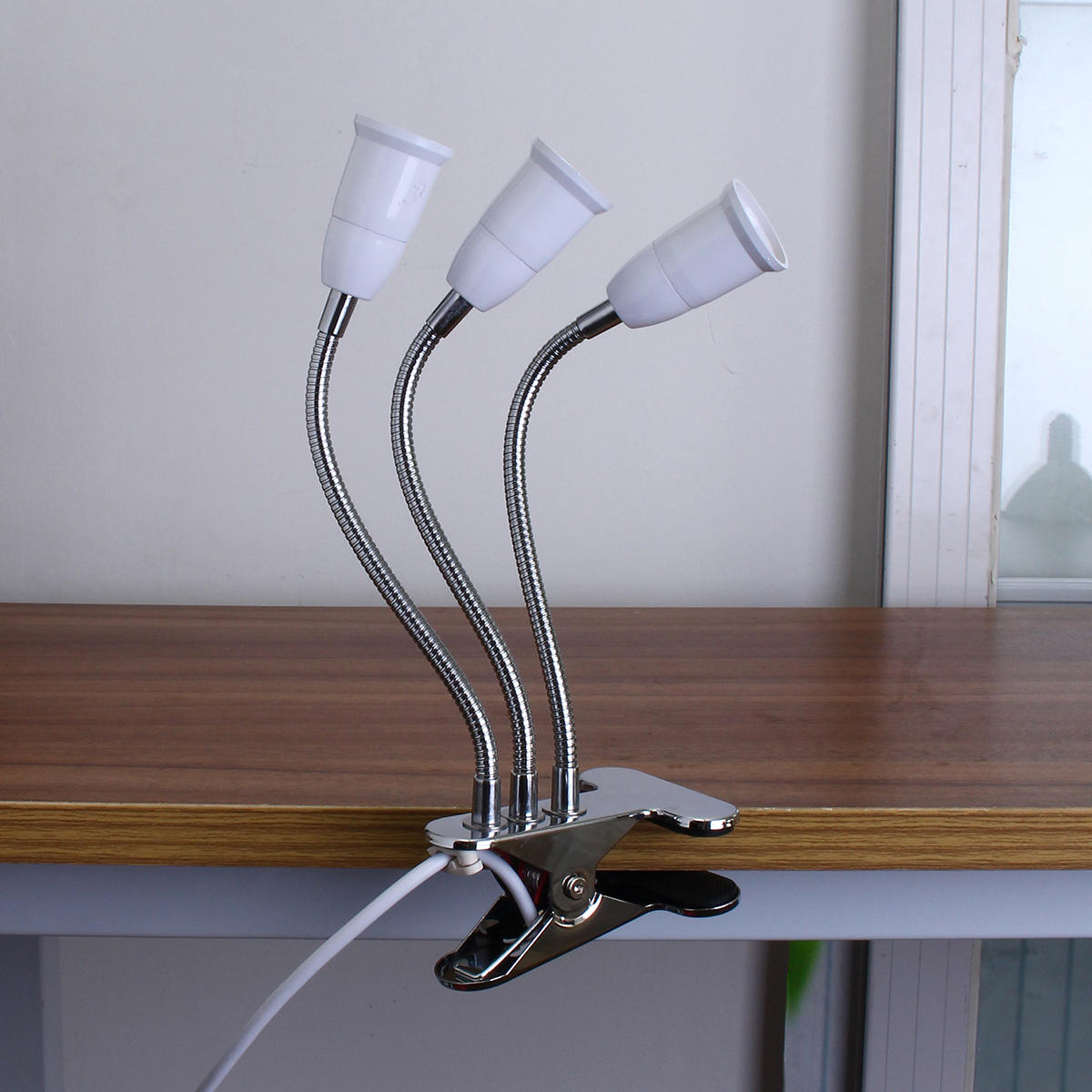 Three Heads Bulb Adapter Lampholder Socket Clip With Switch for Grow Plant Light Bulb