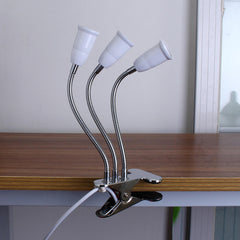 Three Heads Bulb Adapter Lampholder Socket Clip With Switch for Grow Plant Light Bulb
