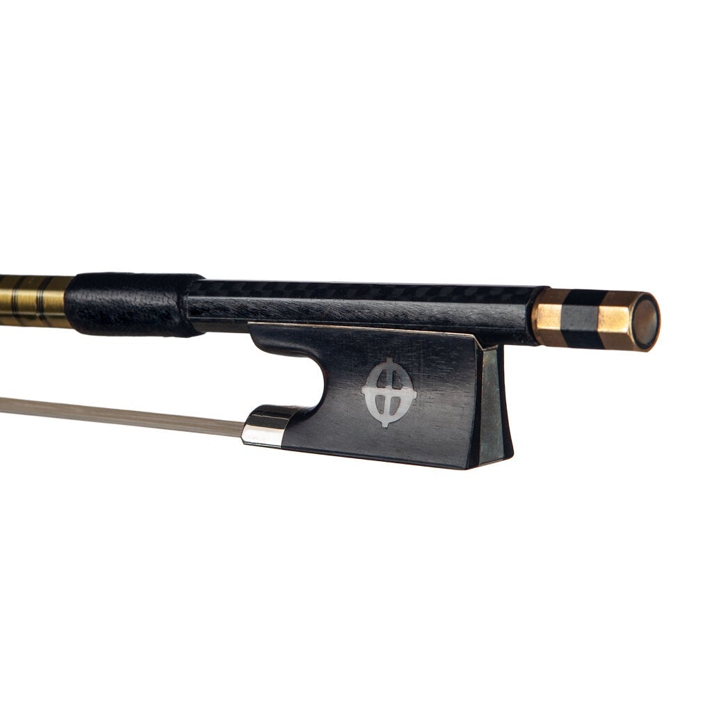 Advanced 4/4 Size Violin/Fiddle Bow Grid Carbon Fiber Stick Sheep Skin Grip White Mongolia Horsehair Ebony Frog