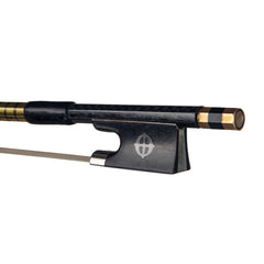 Advanced 4/4 Size Violin/Fiddle Bow Grid Carbon Fiber Stick Sheep Skin Grip White Mongolia Horsehair Ebony Frog