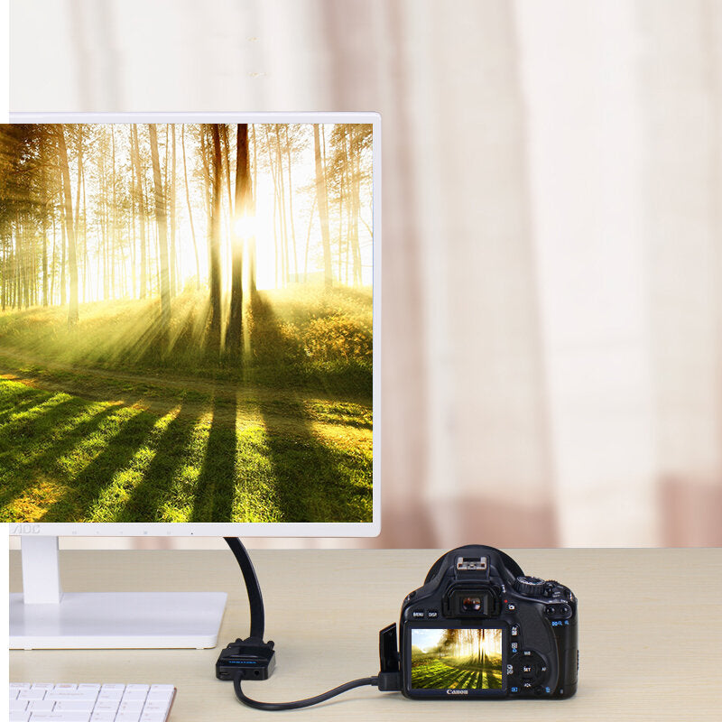 Mini HD to VGA Converter 1080P Video Converter Cable with Audio and Power Supply Interface