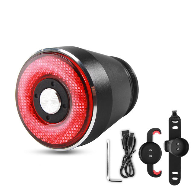 IP65 Smart Bicycle Brake Taillight USB Rechargeable 30 Days Standby 3 Modes Rear Lamp Intelligent Induction Bike Flash Warning Night Light