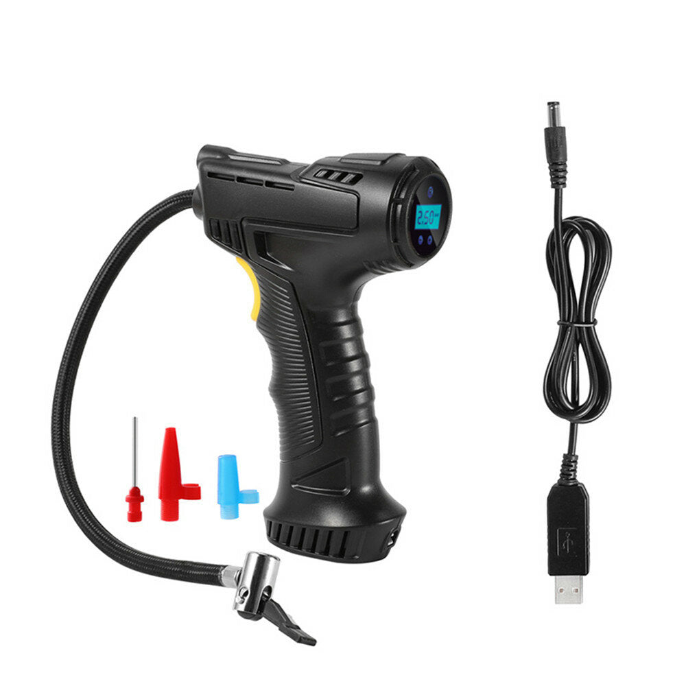 120W 2000mAh DC 12V Wired/Wireless Tyre Pump Compressor Digital Inflator for Bicycles Motorcycles Cars Balls