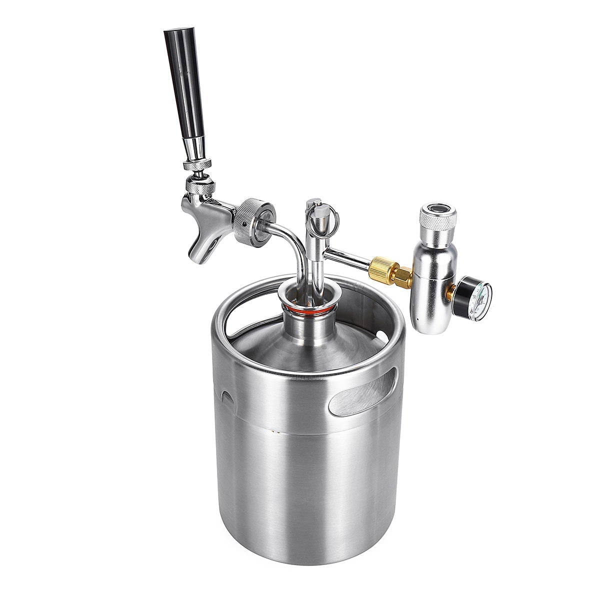 2L Stainless Steel Wine Bucket Beer Keg Bottles Growler Homemade Barrel Silver