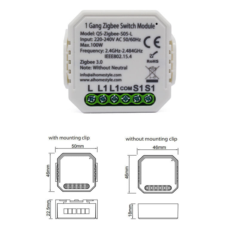 Dimming Switch Smart Home Modification Module without Neutral,220-240V