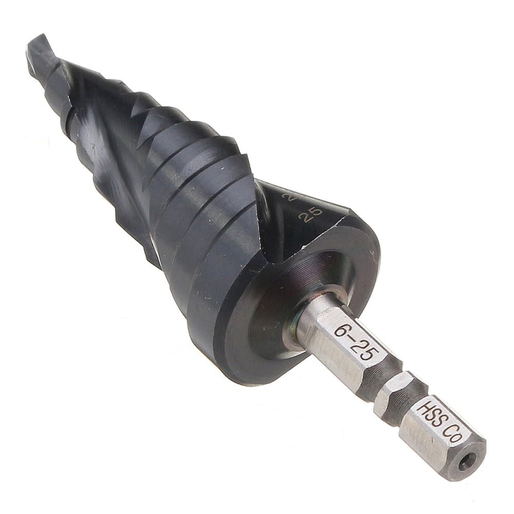 3-13/6-25/6-35mm HRC89 M35 Cobalt Step Drill Bit TiAlN Coated Step Drill 1/4 Inch Hexagon Shank