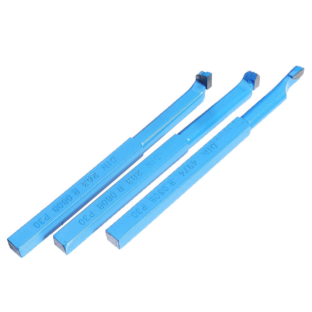 8Pcs Welding CNC Lathe Cutting Tool 8mm/10mm/12mm Carbide Turning Tool Set with Wooden Box