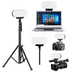 Video Light 2600K-6000k Fill Lamp with Three Stands for Camera Sport Cameras PC Laptop Phone Tripod Monopod for Live Broadcast Youtube Photography