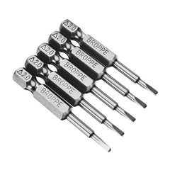 5pcs 2.0 50mm 1/4 Inch Hex Magnetic Triangle Screwdriver Bits Set