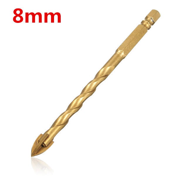 Tungsten Carbide Hex Shank Tile Glass Cross Spear Head Drill Bit 6/8/10/12mm