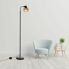Rattan Hollow Cage Design Floor Lamp Modern & Rustic Style Living Room Bedroom