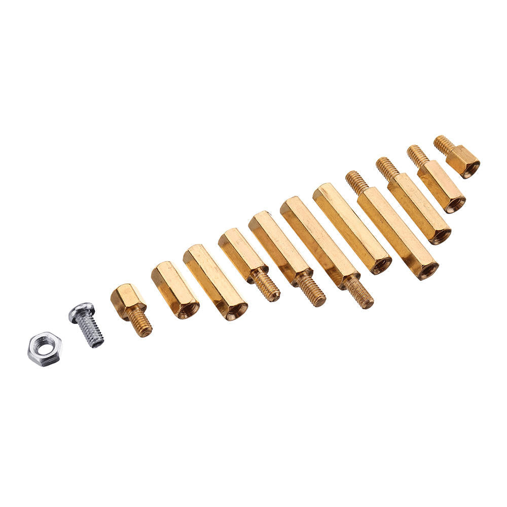 M3BH5 300Pcs M3 Brass Hex Column Standoff Support Spacer Pillar For PCB Board Screw Nut Assortment Set