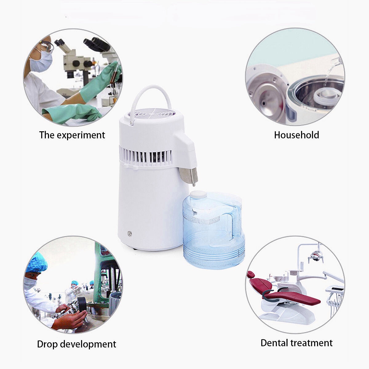 Water Distiller Pure Purifier Filter Dental Office Home Use,750W 220V 4L