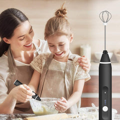 3 IN 1 Electric Hand Mixer Milk Frother Rechargeable 3 Speed Mixer Stirrer Egg Beater Home