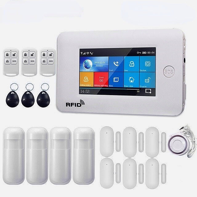 WiFi GSM GRRS Wireless Alarm System WiFi Intruder Security Alarm Kit APP Control for Android and iOS Smart Phone