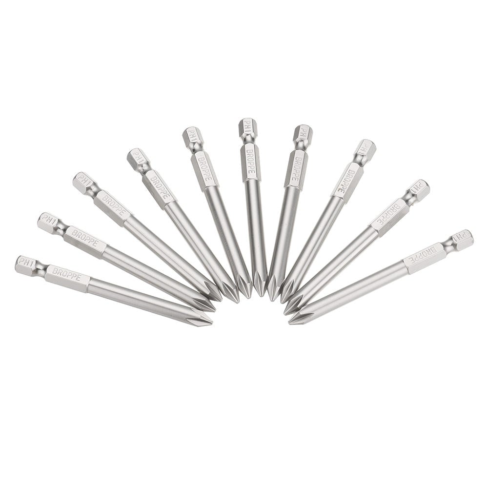 10pcs 75mm PH1 Screwdriver Bit 1/4" Hex Shank Magnetic Phillip Screwdriver Bits Set