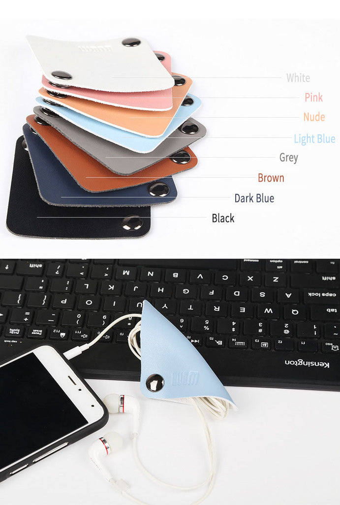 2Pcs Magnetic Leather Cable Strap Cable Tie Wraps Cord Management Holder Keeper Cable Clip