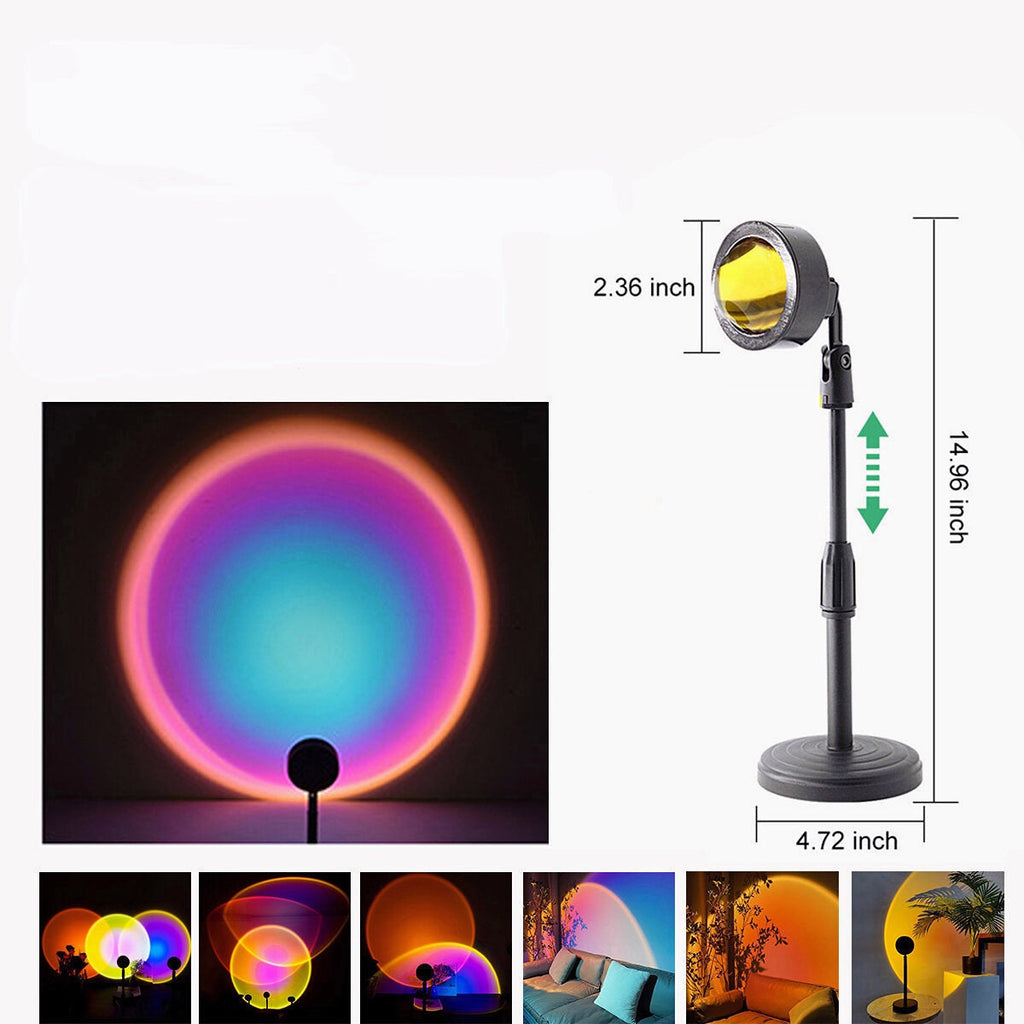 Retractable Sunset Projection Lamp Adjustable Festival Floor Projection Lamp