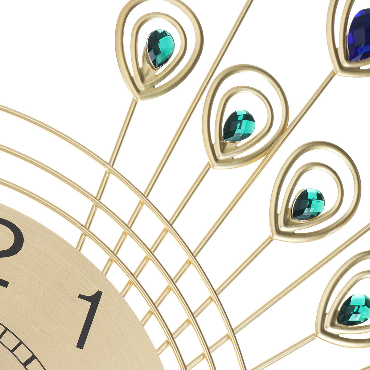 Wall Clock Large Luxury 3D DIY Flower Peacock Diamond Wall Clock Metal Modern Home Decor