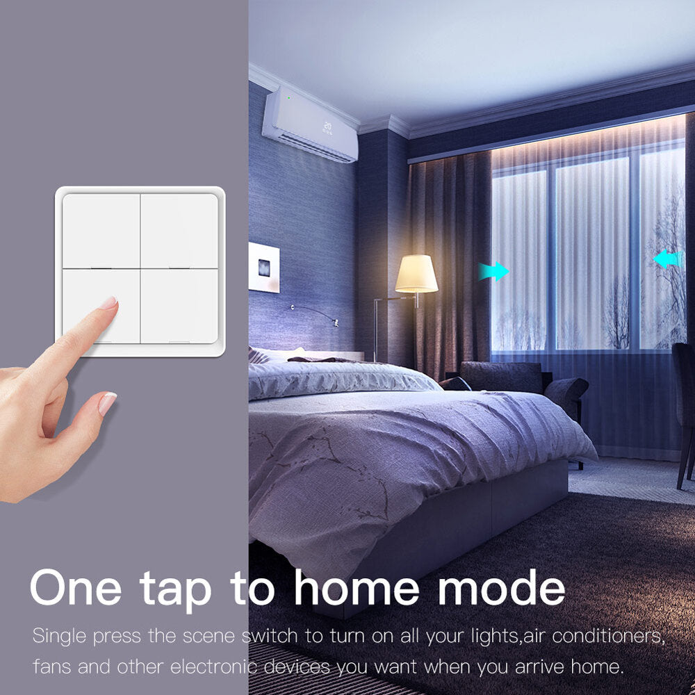 Wireless 12 Scene Switch Push Button 4 Gang Controller Battery Powered Automation Scenario for Tuya Devices