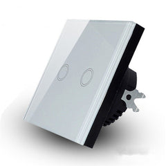 Standard Smart Light Switch WiFi 2 Gang Wireless Touch Sensor Remote Control Smart Switch with Power Statistics Function