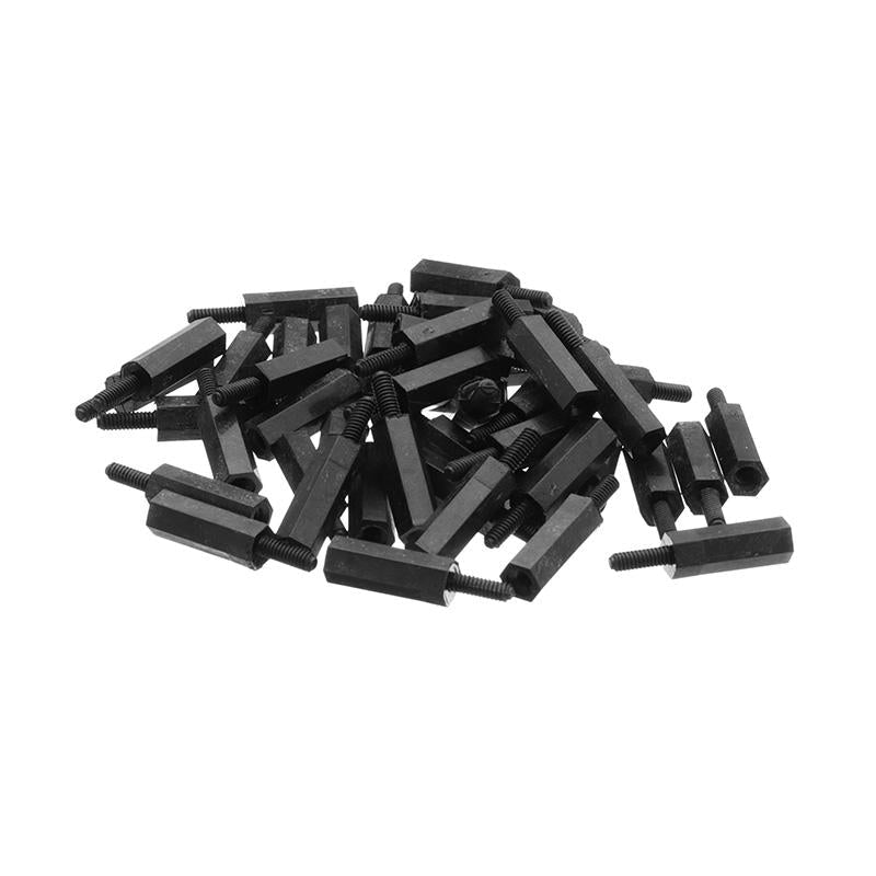 50pcs M2 Nylon Black Hex Screw PCB Standoff