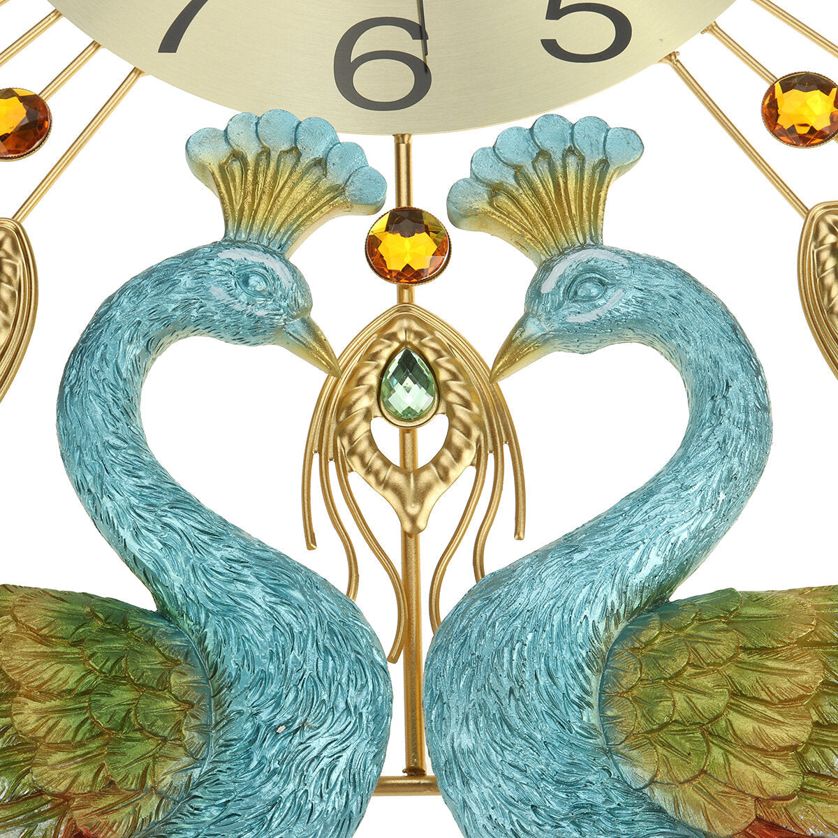 3D DIY Luxury Peacock Wall Clock Metal Modern Art Digital Home Office Decoration
