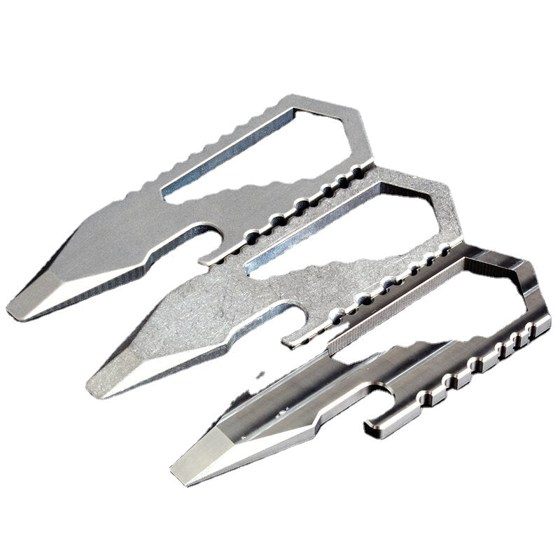 4-in-1 EDC Mini Multitools Pocket Keychain Wrench Slotted Screwdriver Bottle Opener Portable Outdoor Camping Climbing