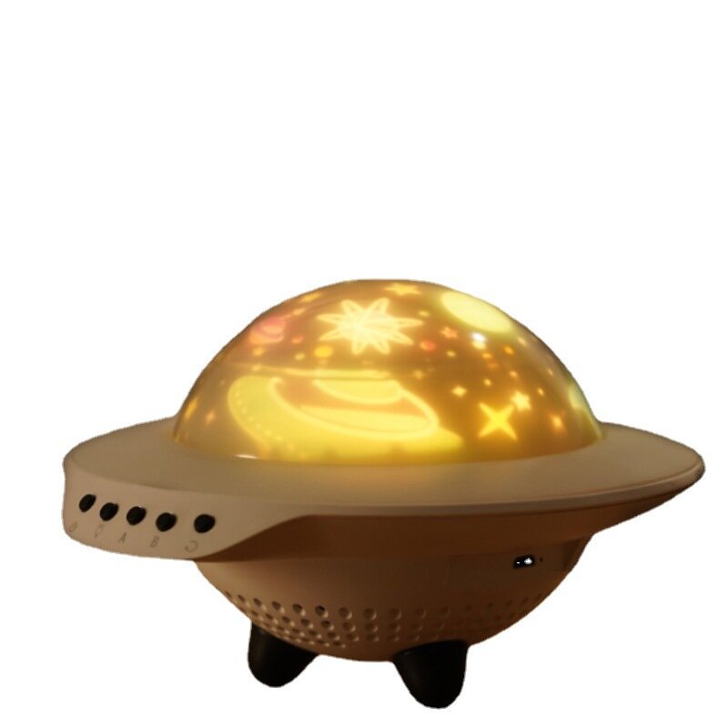 Starry Sky Projection Light Flying Saucer Bluetooth Speaker Music Player LED Night Light With Remote Control