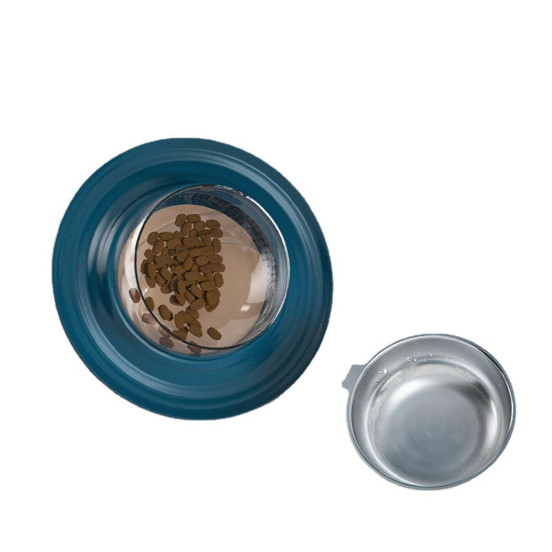 Cat Feeder Bowl Dry Wet Separation Rotating Design Foodgrade Material Anti-slip Design Removable Bowl Easy to Clean