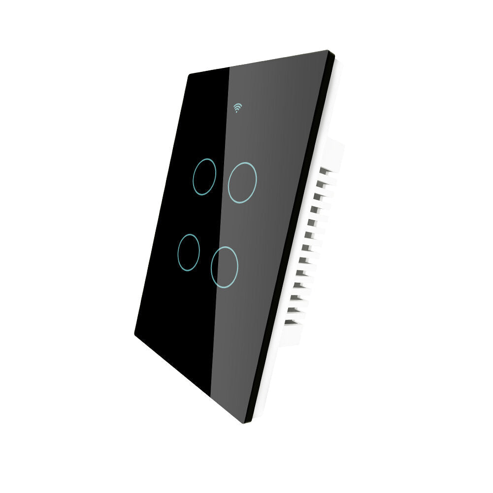 US 4 Gang Smart Glass Panel Switch Smart Life/Tuya App Multi-Control Association Voice Control with Alexa Google Home