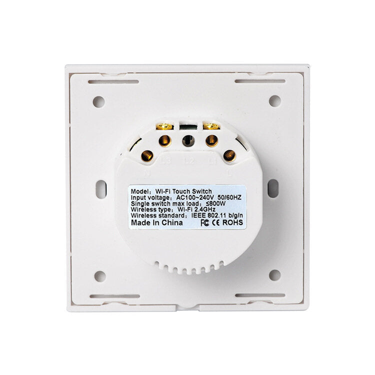 AC100-240V Smart Touch Switch 86 Type Smart EU Standard 2Gang Switch Work with Alexa Google Home