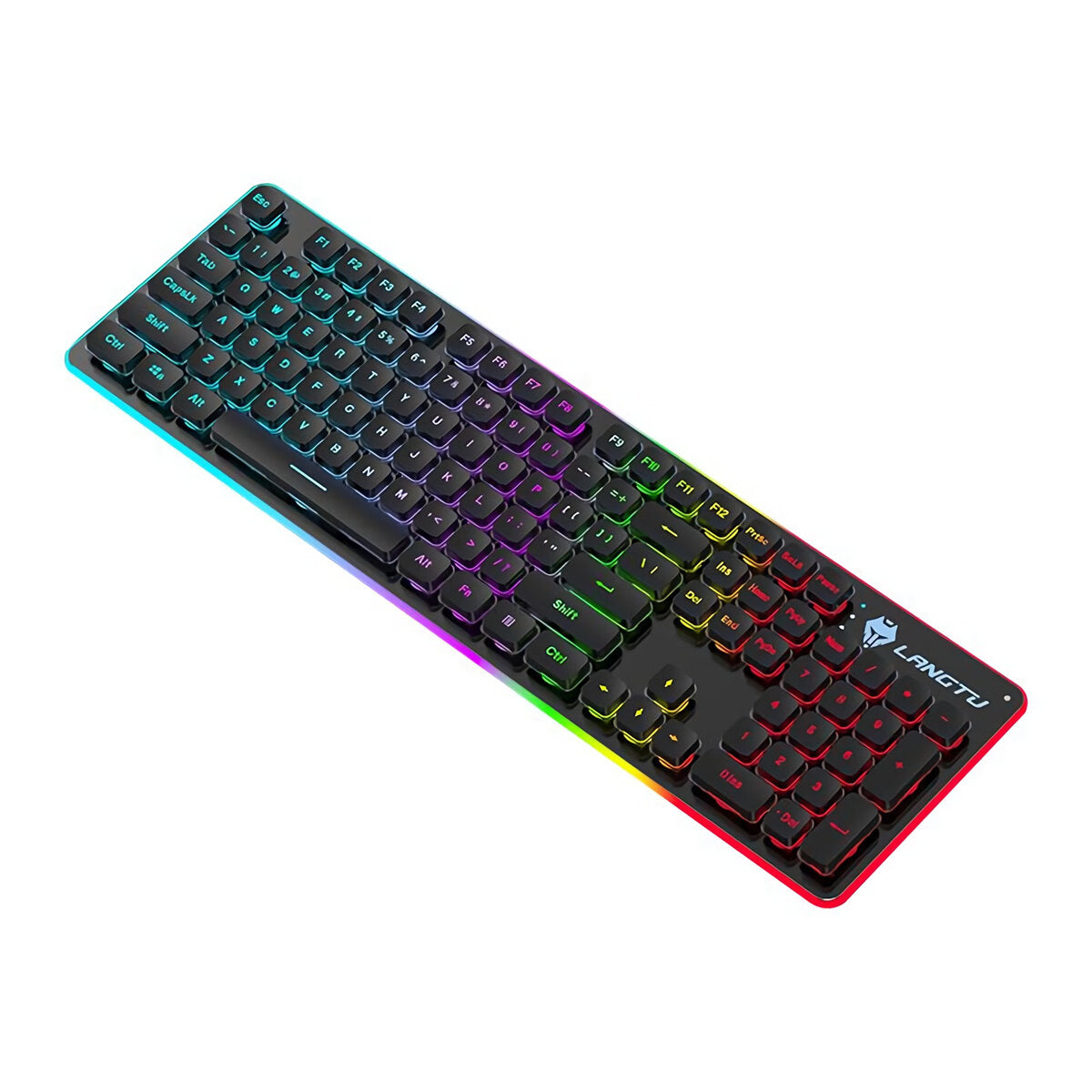 104 Keys Mechanical Feeling Keyboard USB Wired Silent RGB Backlit Gaming Keyboard for Home Office