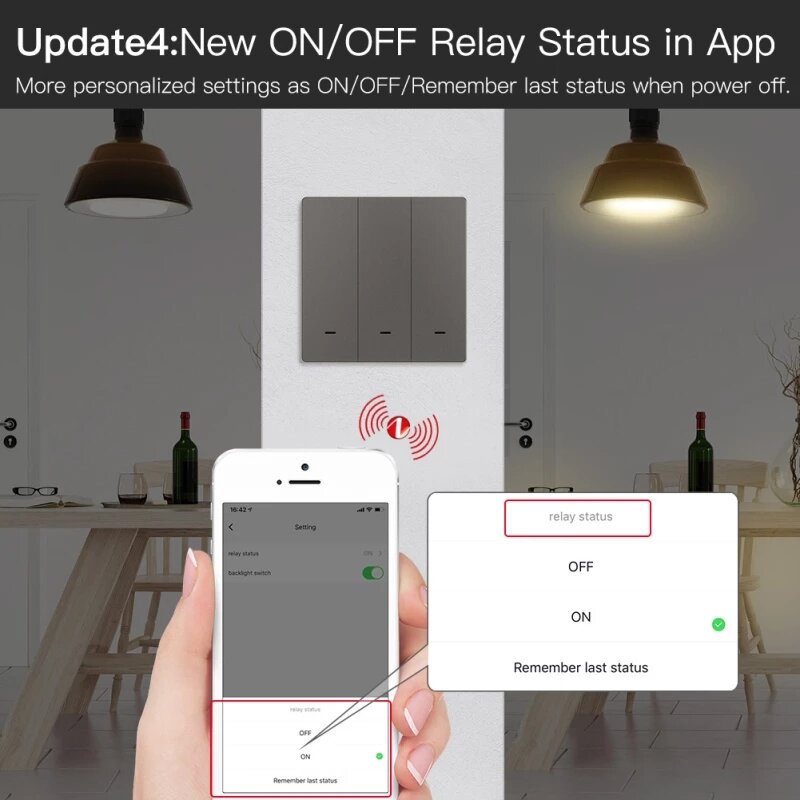 Smart Light Switch No Neutral Wire No Capacitor Remote Control Works with Alexa Google Home
