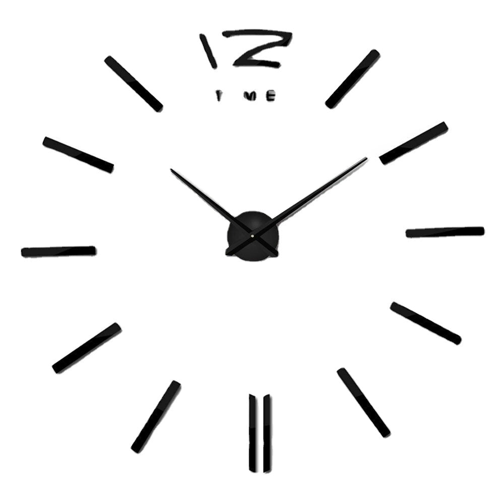 Modern DIY Wall Clock Large Frameless 3D Wall Clock Mirror Stickers Silent Home Living Room Office D