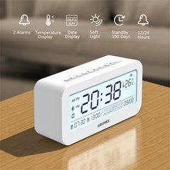Alarm Clock Speaker Bluetooth 5.0 Day Demperature Display 3 Mode Night Light 1800mAh Battery