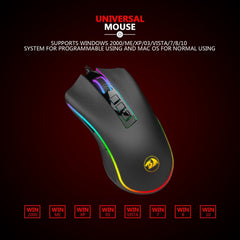 Gaming Mouse 16.8 Million RGB Color Backlit 10,000 DPI Adjustable Comfortable Grip 7 Programmable Buttons