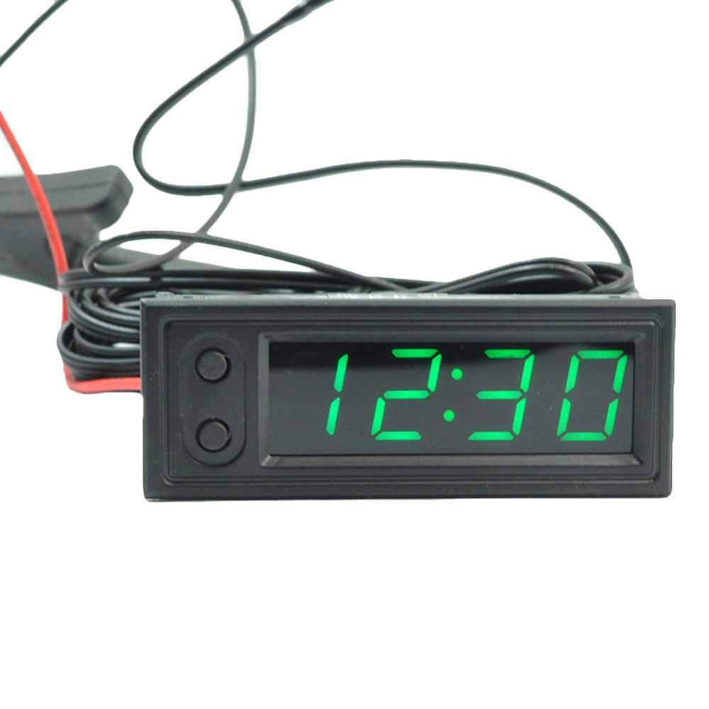 High Precision 3 IN 1 Car Clock Luminous Thermometer Voltmeter Car Temperature Battery Voltage Monitor Panel Meter DC 12V Clock