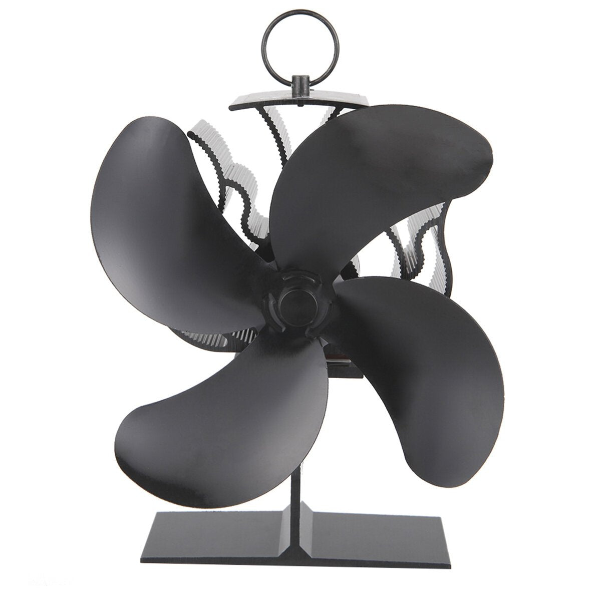 4 Blades Fireplace Heat Powered Stove Fan For Wood Log Fire Burning Low Noise