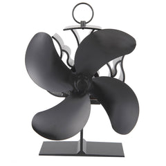 4 Blades Fireplace Heat Powered Stove Fan For Wood Log Fire Burning Low Noise