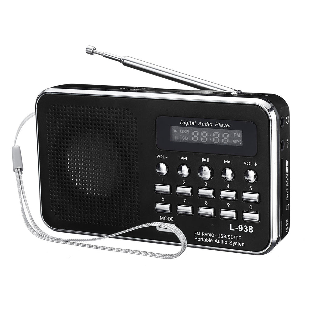 Portable FM 87.5-108MHZ 4.2V 4 Radio TF SD Card AUX Loop Play Speaker MP3 Music Player