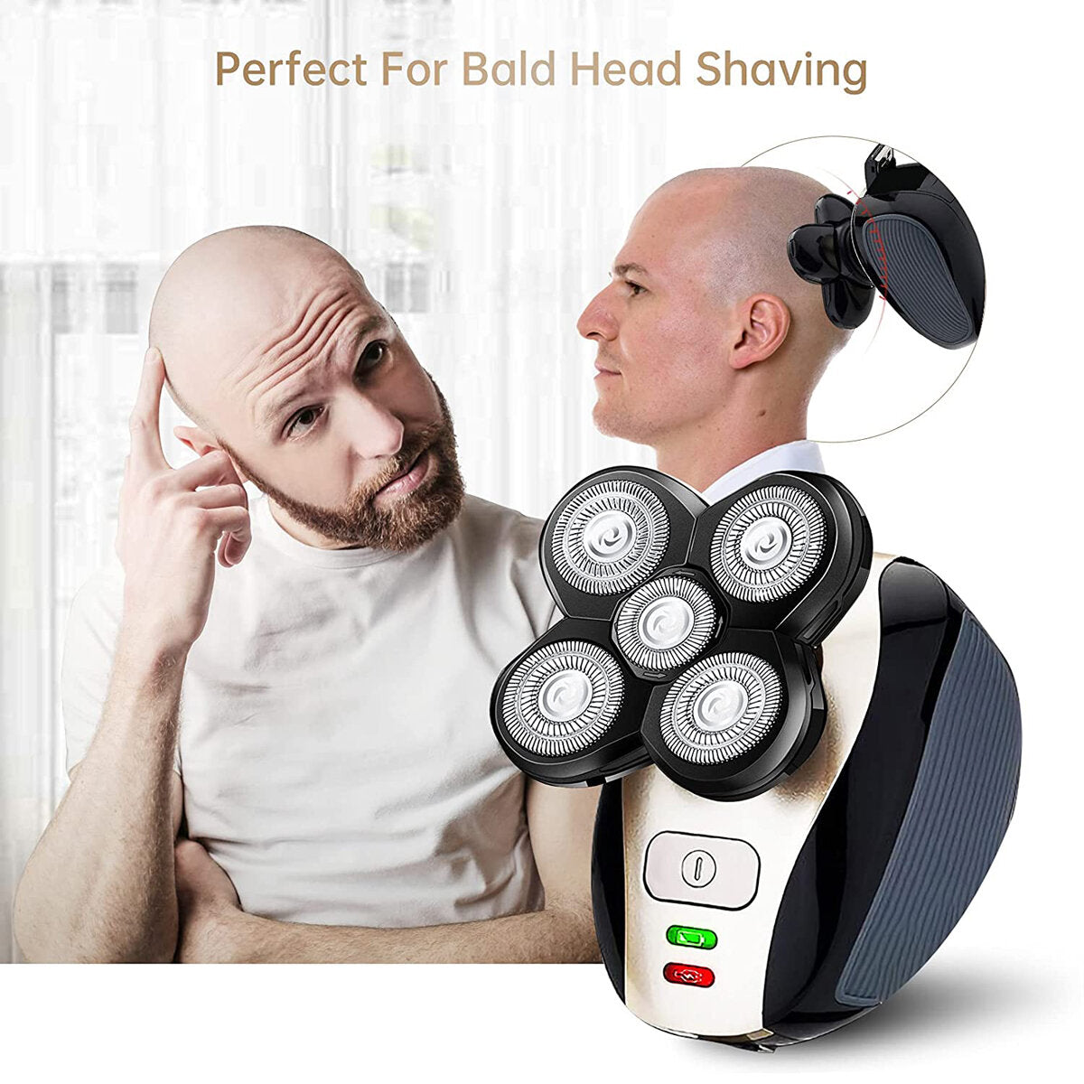 5 in 1 Electric Razor for Men Bald Head Shaver USB Rechargeable Beard Hair Grooming Kit