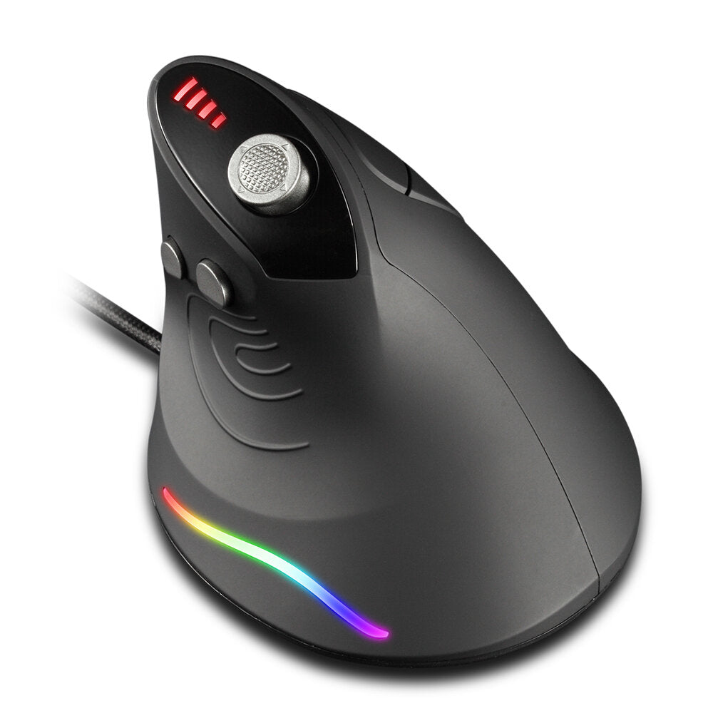 Wired Vertical Mouse 1000-10000DPI 12 Buttons RGB Backlit Optical Mice Ergonomic Programming Gaming Mouse