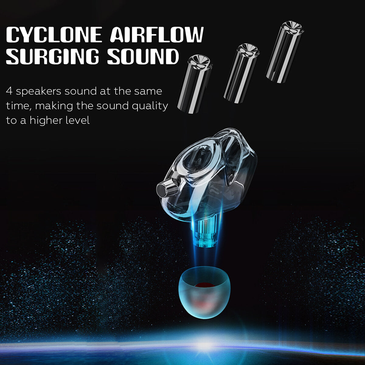 Wired Headphones Dual Dynamic 4 Speakers In-Ear Headset Noise Reduction HD Call Wired-Control Earphones with Mic